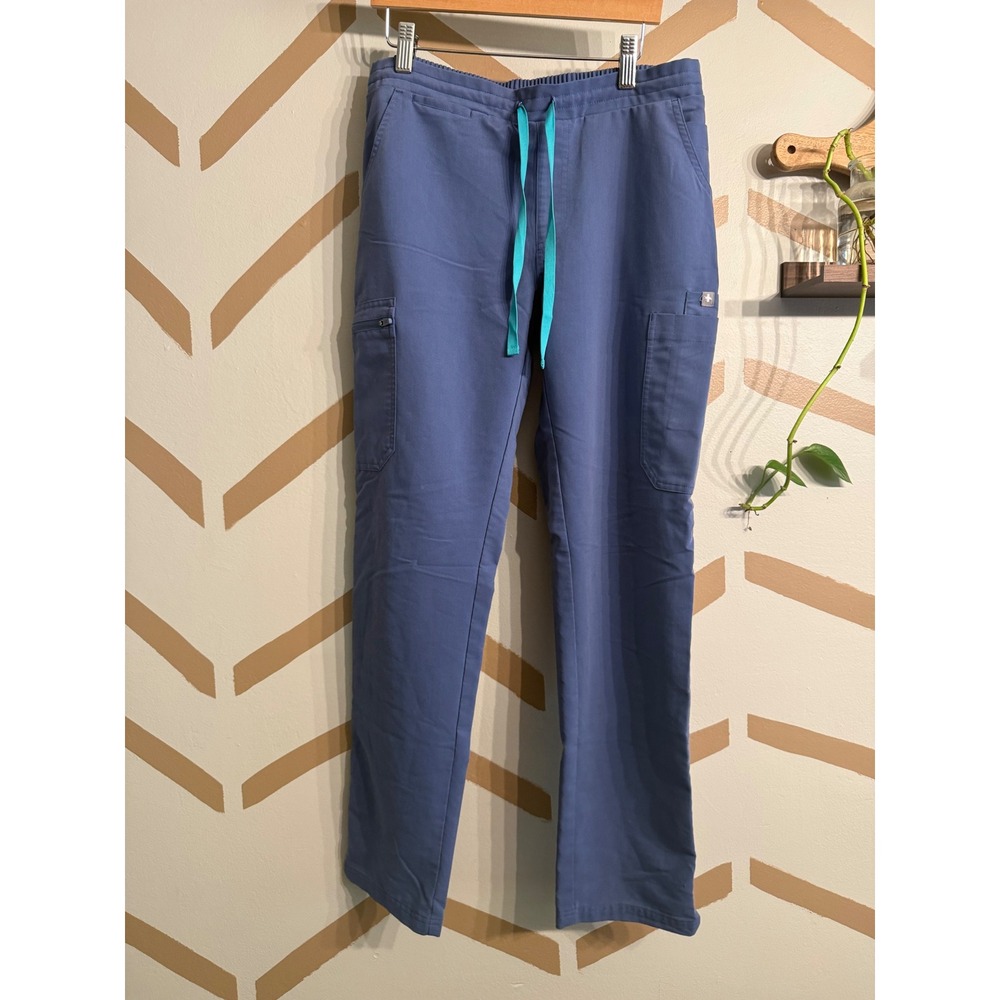 FIGS Scrub Pants Women Small Blue Technical Cargo Drawstring TW2000R